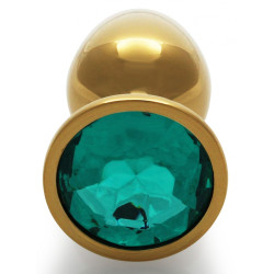 Ouch! Bijou anal Round Gem S 6 x 2.6 cm Doré-Vert
